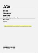 AQA GCSE SPANISH 8698&sol;RF Paper 3 Reading Foundation Tier Mark scheme June 2025