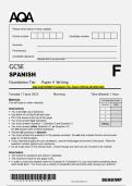 AQA GCSE SPANISH Foundation Tier Paper 4 Writing QP JUNE 2025 