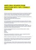 ABPD ORAL BOARDS EXAM QUESTIONS WITH 100&percnt; CORRECT ANSWERS 