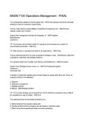 BADM 7120 Operations Management Final Exam Questions & Answers Study Guide 2025&sol;2026