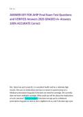 ANSWER KEY FOR AHIP Final Exam Test Questions and VERIFIED Answers 2026 GRADED A&plus; Answers 100&percnt; ACCURATE Correct 