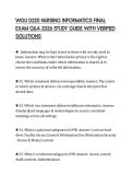 WGU D220 NURSING INFORMATICS FINAL EXAM Q&A 2026 STUDY GUIDE WITH VERIFIED SOLUTIONS