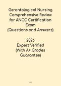 Gerontological Nursing ANCC Exam 2026&colon; Practice Questions with Detailed Rationales PD
