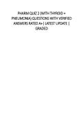 Pharm Quiz 2 with Thyroid and Pneumonia Questions Verified Answers Rated A&plus; Package with Solution 2025&sol; 2026 Complete Pharmacology Nursing Study Resource