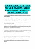 IICRC MRS COMPLETE TEST GUIDE FOR MOLD REMEDIATION EXAM QUESTIONS WITH 100&percnt; CORRECT ANSWERS &vert; UPDATED 2026