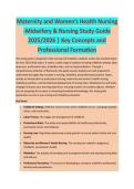 Maternity and Women 1 - NURSING EXAM STUDY GUIDE 2026-2027 ACCURATE QUESTIONS AND CORRECT DETAILED ANSWERS WITH RATIONALES &vert;&vert; 100&percnt; GUARANTEED PASS <BRAND NEW VERSION>