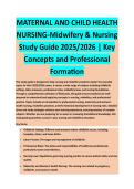 MATERNAL AND CHILD HEALTH NURSING - NURSING EXAM STUDY GUIDE 2026-2027 ACCURATE QUESTIONS AND CORRECT DETAILED ANSWERS WITH RATIONALES &vert;&vert; 100&percnt; GUARANTEED PASS <BRAND NEW VERSION>