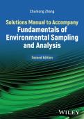 Solutions Manual to Accompany Fundamentals of Environmental Sampling and Analysis 2e Edition by Chunlong Zhang ISBN&colon;978-1394241644 COMPLETE GUIDE ALL CHAPTERS COVERED 100&percnt; VERIFIED A&plus; GRADE ASSURED &excl;&excl;&excl;&excl;&excl; NEW LATEST UPDATE &excl;&excl;&excl;&excl;&excl;