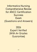 Informatics Nursing 2026 Comprehensive Review for ANCC Certification Success PDF