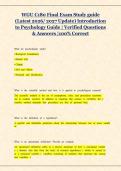 WGU C180 Final Exam Study guide &lpar;Latest 2026&sol; 2027 Update&rpar; Introduction to Psychology Guide &vert; Verified Questions & Answers &vert;100&percnt; Correct