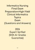 Informatics Nursing 2026 Final Exam Prep&colon; High-Yield Clinical Informatics Topics PDF