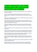 CYBER AWARENESS CHALLENGE &lpar;KNOWLEDGE PRE-CHECK&rpar; EXAM QUESTIONS AND ANSWERS