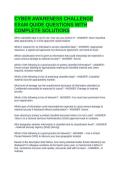CYBER AWARENESS CHALLENGE EXAM QUIDE QUESTIONS WITH COMPLETE SOLUTIONS