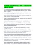 CYBER AWARENESS CHALLENGE QUIZ REVIEW Q&A