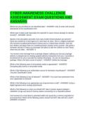 CYBER AWARENESS CHALLENGE ASSESSMENT EXAM QUESTIONS AND ANSWERS