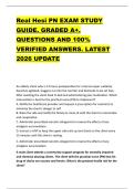 Real Hesi PN EXAM STUDY  GUIDE&period; GRADED A&plus;&period;  QUESTIONS AND 100&percnt;  VERIFIED ANSWERS&period; LATEST  2026 UPDATE 