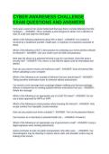 CYBER AWARENESS CHALLENGE EXAM QUESTIONS AND ANSWERS
