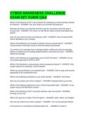 CYBER AWARENESS CHALLENGE EXAM SET GUIDE Q&A