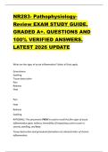 NR283- Pathophysiology-  Review EXAM STUDY GUIDE&period;  GRADED A&plus;&period; QUESTIONS AND  100&percnt; VERIFIED ANSWERS&period;  LATEST 2026 UPDATE 