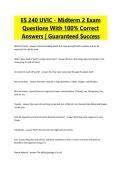 ES 240 UVIC - Midterm 2 Exam Questions With 100&percnt; Correct Answers &vert; Guaranteed Success