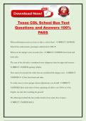 Texas CDL School Bus Test Questions and Answers 100&percnt; PASS