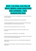 ENVS 1126 FINAL &lpar;LSU FALL DE JESUS CRESPO&rpar; EXAM QUESTIONS AND ANSWERS &vert; 100&percnt; GUARANTEED PASS