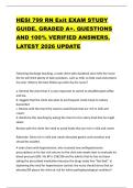 HESI 799 RN Exit EXAM STUDY  GUIDE&period; GRADED A&plus;&period; QUESTIONS  AND 100&percnt; VERIFIED ANSWERS&period;  LATEST 2026 UPDATE 