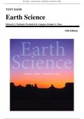 Test Bank - Earth Science 14th Edition &lpar;Tarbuck&comma; 2020&rpar; Chapter 1-24 &vert; All Chapters with Answers