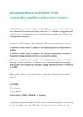 Advanced physical assessment -Final examination questions with correct answers 
