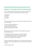 Advanced Health Physical Assessment Exam 1 &lpar;Chapter 1-9&rpar; Questions With Correct Answers