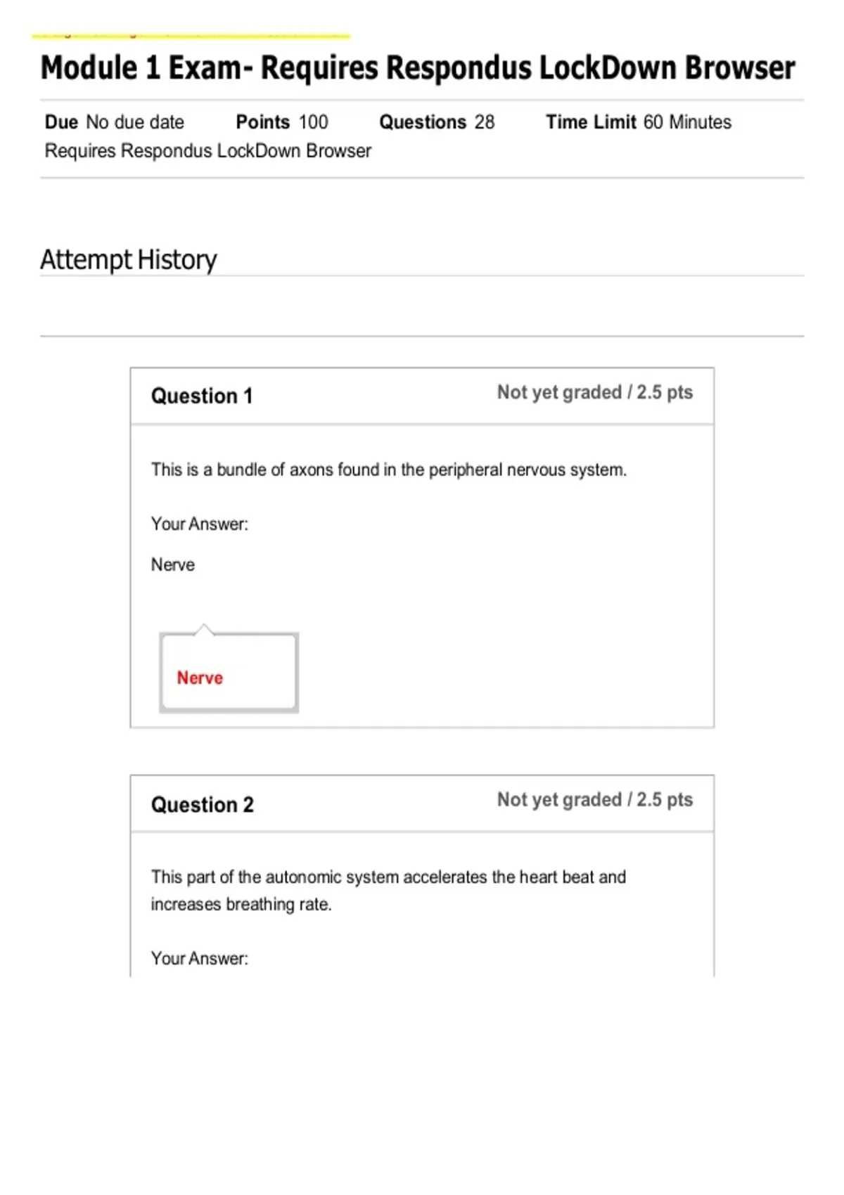 Portage Learning BIOD 152 AP 2 Module 1 Exam with Complete Solutions ...