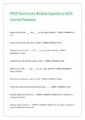 PPLE Final Exam Review Questions With Correct Answers