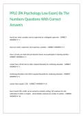 PPLE &lpar;PA Psychology Law Exam&rpar; By The Numbers Questions With Correct Answers