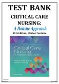 Test bank with solutions for Critical care nursing  11e &colon; A holistic approach Morton & Fontaine &vert; Comprehensive coverage &vert; Rated A&plus; &vert; Updated edition