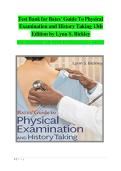 Test Bank for Bates&rsquo; Guide To Physical Examination and History Taking 13th Edition by Lynn S&period; Bickley&comma; Peter G&period; Szilagyi&comma; Richard M&period; Hoffman & Rainier P&period; Soriano 9781496398178 Chapter 1-27 &vert; Complete Guide A&plus;