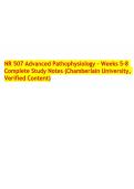 NR 507 Advanced Pathophysiology &ndash; Weeks 5&ndash;8 Complete Study Notes &lpar;Chamberlain University&comma; Verified Content&rpar;