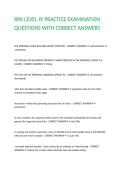 RPA LEVEL IV PRACTICE EXAMINATION QUESTIONS WITH CORRECT ANSWERS