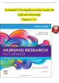 Test Bank for Nursing Research in Canada&comma; 5th Edition by Mina &ndash; Nursing Research & Evidence-Based Practice Exam Resource