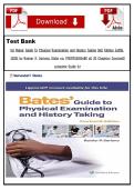 Test Bank for Bates&rsquo; Guide To Physical Examination and History Taking 14th Edition &lpar;LWW&comma; 2026&rpar; by Rainier P&period; Soriano&comma; Isbn no&semi; 9781975218348&comma; all 20 Chapters Covered