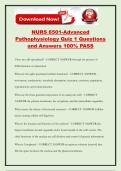 NURS 6501-Advanced Pathophysiology Quiz 1 Questions and Answers 100&percnt; PASS