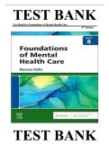 Test Bank for Foundations of Mental Health Care&comma; 8th Edition &ndash; Nursing&comma; Psychology & Mental Health Exam Resource