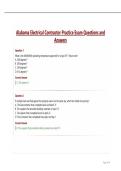 Alabama Electrical Contractor Practice Exam Questions and Answers