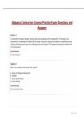 Alabama Contractors License Practice Exam Questions and Answers