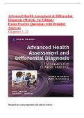 Test Bank for Advanced Health Assessment & Differential Diagnosis&comma; 1st Edition by Myrick &ndash; APRN & Graduate Nursing Exam Resource