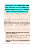 NUR 426 EXAM 1 SG - NURSING EXAM STUDY GUIDE 2026-2027 ACCURATE QUESTIONS AND CORRECT DETAILED ANSWERS WITH RATIONALES &vert;&vert; 100&percnt; GUARANTEED PASS <BRAND NEW VERSION>