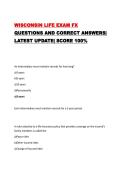 WISCONSIN LIFE EXAM FX QUESTIONS AND CORRECT ANSWERS&vert; LATEST UPDATE&vert; SCORE 100&percnt;