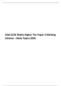 AQA GCSE Maths Higher Tier Paper 3 Marking Scheme - Likely Topics 2026 &period;