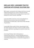 NURS 6630 WEEK 1 ASSIGNMENT PRACTICE QUESTIONS WITH DETAILED SOLUTIONS 2026