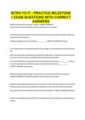 INTRO TO IT - PRACTICE MILESTONE 1 EXAM QUESTIONS WITH CORRECT ANSWERS
