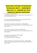 Milestone Certified Integration Technician &lpar;MCIT&rpar; - Assessment Practice A&plus; Answer Key with Complete Verified Questions&period;
